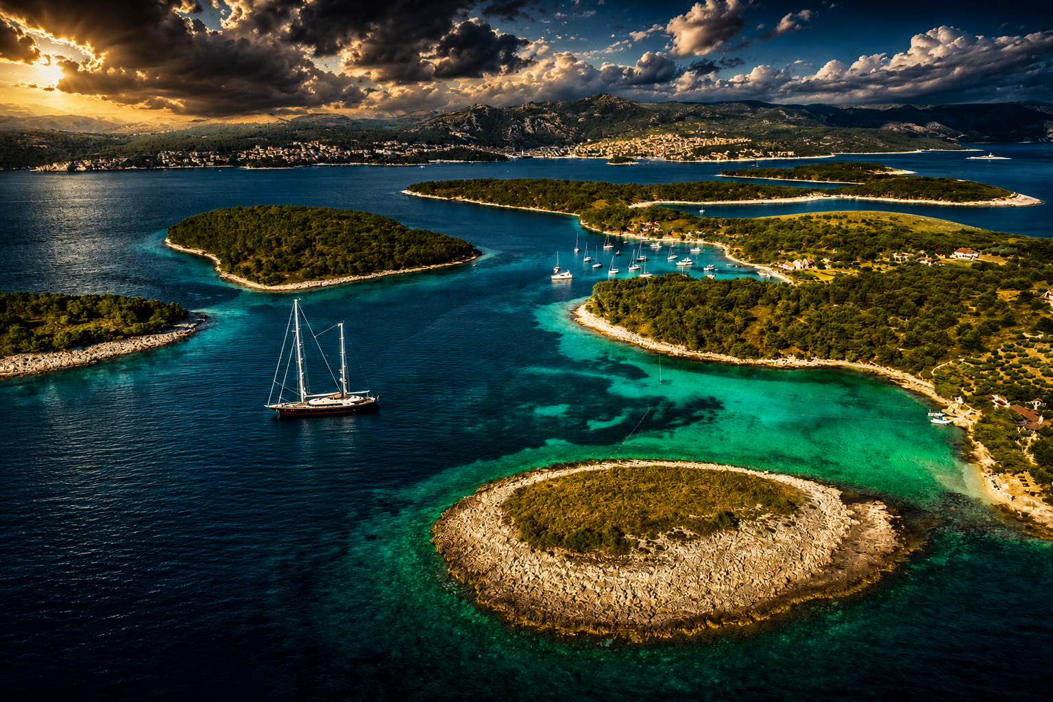Aerial view of Pakleni Islands